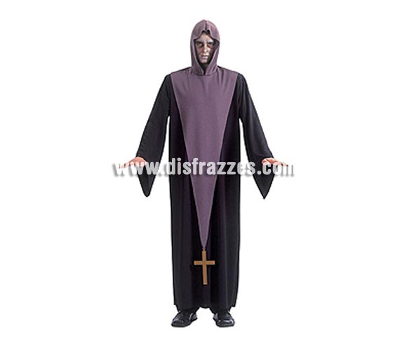 Disfraz de El Exorcista adulto para Halloween. Talla estándar. Incluye túnica larga negra, tabardo y capucha violeta con crucifijo. LOS INTÉRPRETES DEL PÁNICO CON ESTILO. Éste disfraz de Halloween es ideal para celebrar la Fiesta de la Noche de las Brujas cada vez más arraigada en nuestro País en Pub's, Discotecas, Casas particulares,  Restaurantes o Colegios y ayudar a crear un ambiente terrorífico y tenebroso indispensable para la Noche de Halloween la cual se celebra la víspera de Todos los Santos.
¡¡Compra tu disfraz para Halloween en nuestra tienda de disfraces, será divertido!!
