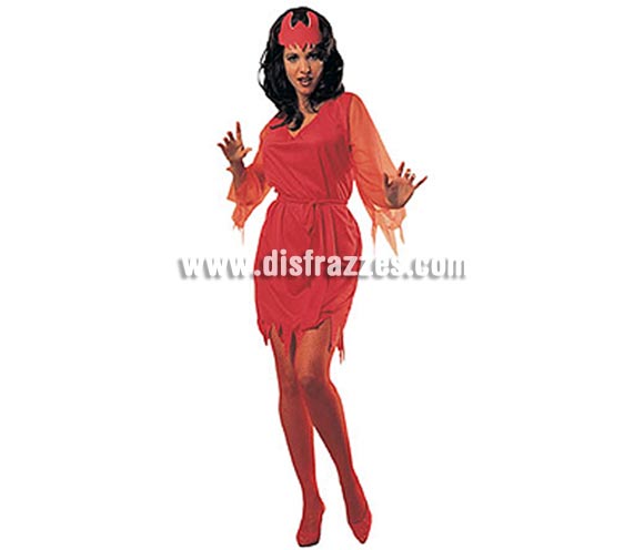 Disfraz de Diablesa o Demonia adulta para Halloween barato. Talla estándar. Incluye vestido, cinturón y tocado. Medias NO incluidas, podrás verlas en la sección Complementos. Éste disfraz de Halloween es ideal para celebrar la Fiesta de la Noche de las Brujas cada vez más arraigada en nuestro País en Pub's, Discotecas, Casas particulares,  Restaurantes o Colegios y ayudar a crear un ambiente terrorífico y tenebroso indispensable para la Noche de Halloween la cual se celebra la víspera de Todos los Santos.
¡¡Compra tu disfraz para Halloween en nuestra tienda de disfraces, será divertido!!
