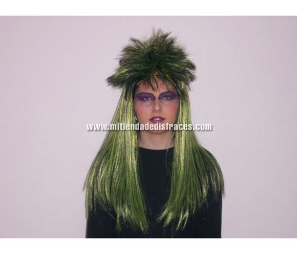 Peluca punky mechas amarillas. Muy buena calidad. Fabricada en España. Talla universal.
