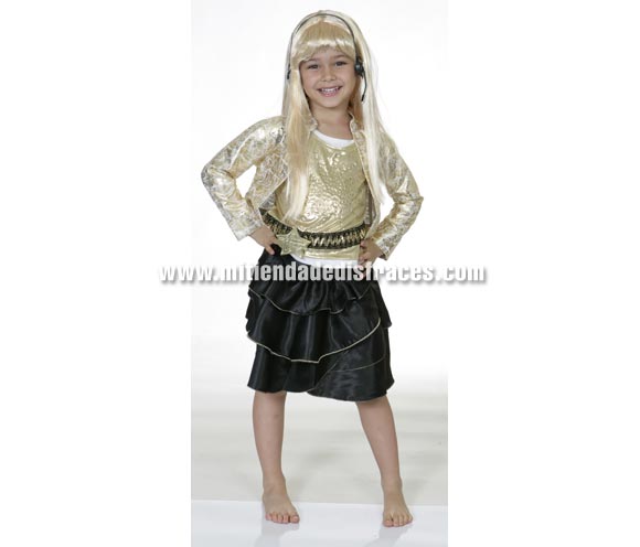 Disfraz de Hannah Montana talla de 8 a 11 años. Incluye falda, chaqueta, camisa, peluca y auriculares con micrófono. Disfraz con licencia Disney ideal para pedir a los Reyes o Papa Noel, también para regalar en cualquier fecha del año.