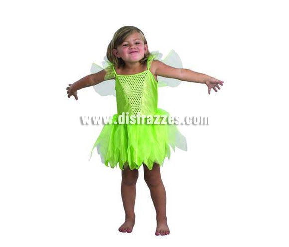 Disfraz de Campanilla infantil . Talla de 2 a 4 años. Incluye vestido y alas. Un disfraz muy apropiado para regalar en cualquier ocasión. Campanilla, el Hada de Peter Pan.