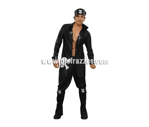 Disfraz barato de Pirata Macarra para hombre. Talla Standar M-L = 52/54. Incluye pañuelo, chaqueta y cubrebotas. Arcabuz NO incluido, podrás verlo en la sección de Complementos.