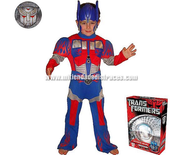 Disfraz de Optimus Prime de Transformers infantil. Talla de 7 a 8 años. Incluye careta y mono entero impreso. Presentación en caja regalo. Un disfraz ideal para regalar en cualquier ocasión.