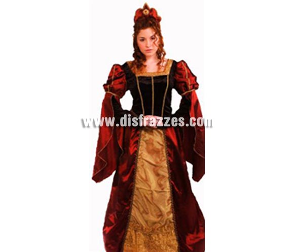 Disfraz de Dama del Renacimiento adulta. Talla Universal de mujer. Incluye vestido y tiara. Éste disfraz de Dama Medieval es ideal para celebrar las Fiestas o Ferias Medievales cada vez más arraigadas en nuestro País que se celebran tanto en Pueblos en la calle, como en Pub's, Discotecas, Casas particulares,  Restaurantes o Colegios y disfrazándote con un traje Medieval ayudarás a crear ese ambiente de la Edad Media, el Renacimiento o la Época Medieval, tan atractivo como aventurero y que a todos nos fascina.
¡¡Cómpranos tu disfraz para Ferias Medievales, será divertido!!
