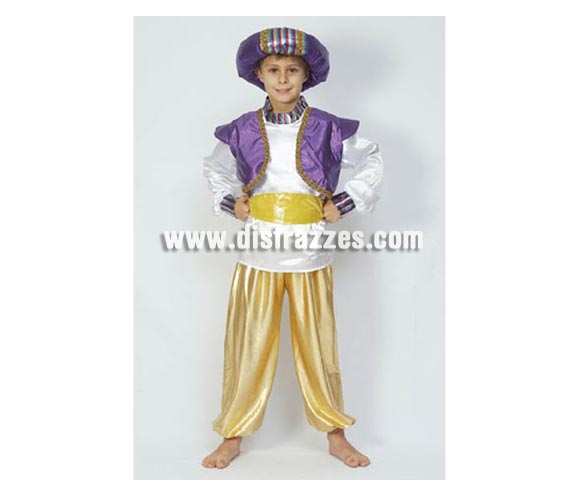 Disfraz de Principe Árabe o Paje Real infantil para Carnaval y para Navidad barato. Talla de 4 a 6 años. Incluye camisa con chaleco, turbante, cinturón y pantalón. Éste disfraz de Navidad es ideal para la época Navideña en la que los niños hacen teatros de Belenes e interpretan canciones tradicionales en los Colegios y se comienzan a preparar las Fiestas en las que Reina la Paz y la Unidad. Disfrazándote con un disfraz para Navidad, o disfrazando a tus hijos con disfraces de Navidad, ayudas a crear ese ambiente mágico en el que los peques se sienten protagonistas y sienten el auténtico Espíritu Navideño que entre todos debemos crear.
¡¡Compra tu disfraz para Navidad en nuestra tienda de disfraces, será divertido!!

