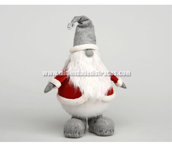 Santa Claus con gorro gris 23x17x34 cm.