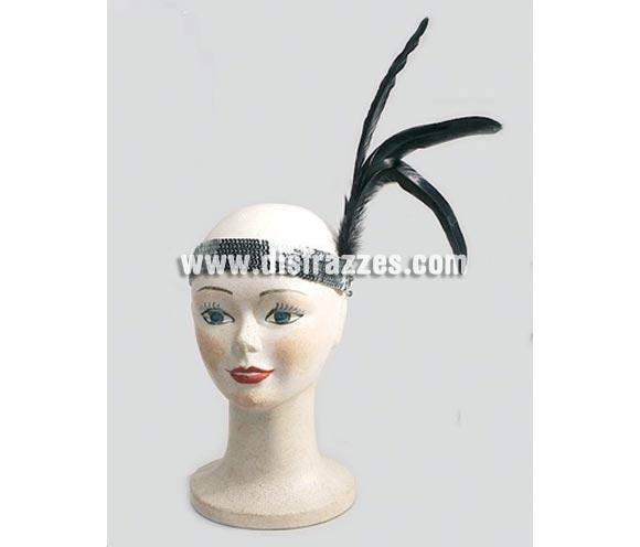 Cinta lentejuelas con pluma de Charlestón.