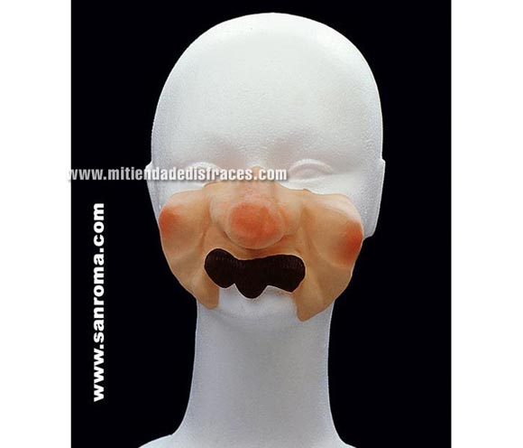 Moflete con bigote pequeño.