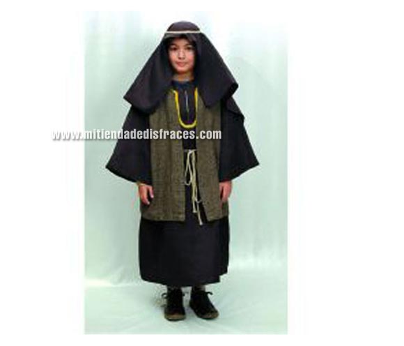 Disfraz de San José niño talla de 10 a 12 años. Incluye pañuelo, túnica, abrigo y 2 cordones. Ideal para belenes y colegios. 