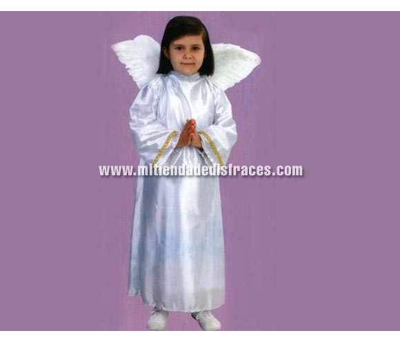 Disfraz de Ángel talla de 7 a 9 años económico. Incluye túnica con alas. Ideal para Belén y colegios. Corona NO incluida, podrás verla en la sección de Complememtos para Navidad.