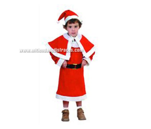 Disfraz de Mama Noel talla de 4 a 6 años. Incluye gorro, vestido, cinturón y capelina.