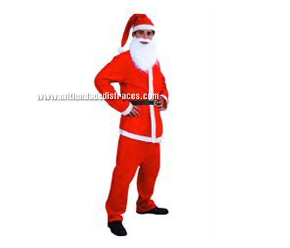 Disfraz de Papa Noel Adulto Super Económico. Talla única 52/54. Incluye pantalones, cinturón, casaca, gorro y Barba.