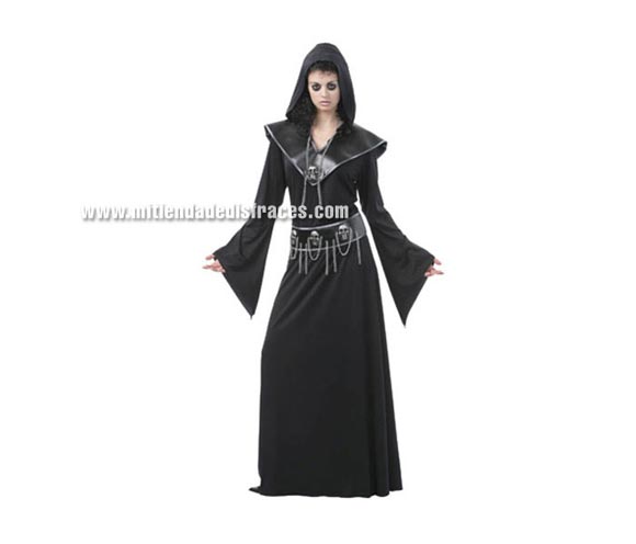 Disfraz de Mujer Ejecutora de las Calaveras Económico. Talla 40/44. Incluye vestido, cinturón y collar.