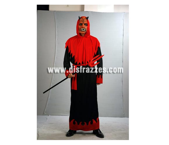 Disfraz de Demonio o Diablo Siniestro adulto para Halloween. Talla estándar 52/54. Disfraz barato para Halloween que incluye máscara, capa con capucha, túnica y cinturón. Éste disfraz de Halloween es ideal para celebrar la Fiesta de la Noche de las Brujas cada vez más arraigada en nuestro País en Pub's, Discotecas, Casas particulares,  Restaurantes o Colegios y ayudar a crear un ambiente terrorífico y tenebroso indispensable para la Noche de Halloween la cual se celebra la víspera de Todos los Santos.
¡¡Compra tu disfraz para Halloween en nuestra tienda de disfraces, será divertido!!

¡¡¡PRÓXIMA RECEPCIÓN DE ÉSTE ARTÍCULO A PARTIR DE SEPTIEMBRE DE 2010!!!
