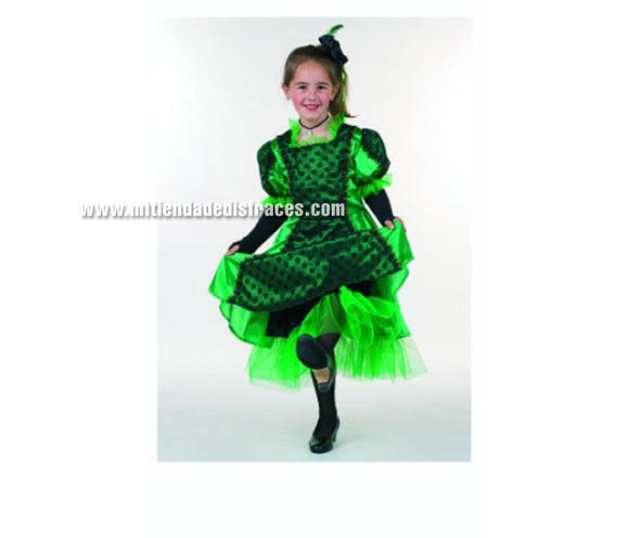 Disfraz de Can-Can infantil. Alta calidad. Hecho en España. Disponible en varias tallas. Incluye tocado y vestido.