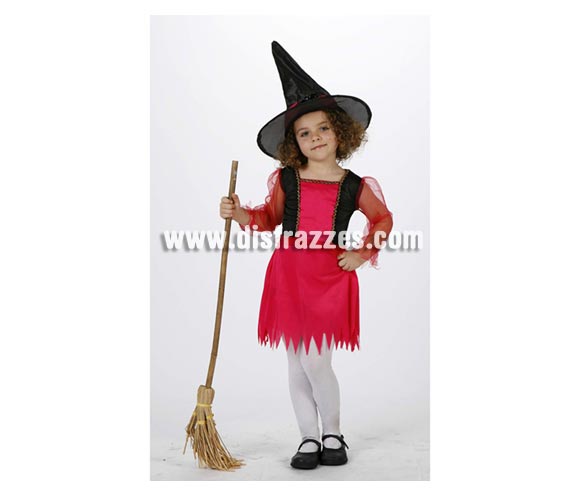 Disfraz de Bruja Rosa infantil para Halloween super barato. Talla de 5 a 6 años. Escoba NO incluida, podrás verla en la sección de Complementos de Halloween. Éste disfraz de Halloween es ideal para celebrar la Fiesta de la Noche de las Brujas en Pubs, Discotecas, Casas particulares,  Restaurantes o Colegios y ayudar a crear un ambiente terrorífico y tenebroso indispensable para la Noche de Halloween la cual se celebra la víspera de Todos los Santos.
¡¡Compra tu disfraz para Halloween en nuestra tienda de disfraces, será divertido!!

