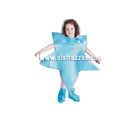 Disfraz de Estrella de Navidad Infantil. Alta calidad. Hecho en España. Disponible en varias tallas. Incluye traje y cubrebotas. También en color dorado, si lo quieres en éste color, indícalo en observaciones, si no lo haces, te lo mandaremos en color azul.