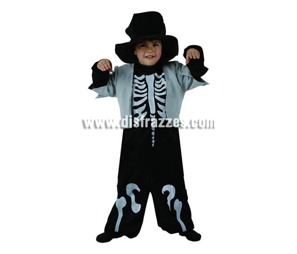 Disfraz de Esqueleto elegante infantil para Halloween. Talla de 3 a 4 años. Éste disfraz de Halloween es ideal para celebrar la Fiesta de la Noche de las Brujas en Pubs, Discotecas, Casas particulares,  Restaurantes o Colegios y ayudar a crear un ambiente terrorífico y tenebroso indispensable para la Noche de Halloween la cual se celebra la víspera de Todos los Santos.
¡¡Compra tu disfraz para Halloween en nuestra tienda de disfraces, será divertido!!

