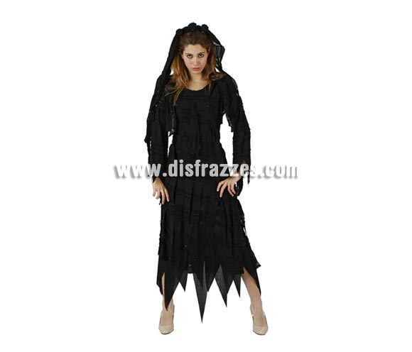 Disfraz de Reina de la Oscuridad o de Novia Viuda adulta para Halloween. Talla estándar M-L = 38/42. Éste disfraz de Halloween es ideal para celebrar la Fiesta de la Noche de las Brujas en Pubs, Discotecas, Casas particulares,  Restaurantes o Colegios y ayudar a crear un ambiente terrorífico y tenebroso indispensable para la Noche de Halloween la cual se celebra la víspera de Todos los Santos.
¡¡Compra tu disfraz para Halloween en nuestra tienda de disfraces, será divertido!!
