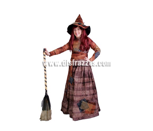 Disfraz de Bruja infantil para Halloween. Alta calidad. Hecho en España. Disponible en varias tallas. Escoba NO incluida, podrás verla en la sección Complementos. Éste disfraz de Halloween es ideal para celebrar la Fiesta de la Noche de las Brujas en Pubs, Discotecas, Casas particulares,  Restaurantes o Colegios y ayudar a crear un ambiente terrorífico y tenebroso indispensable para la Noche de Halloween la cual se celebra la víspera de Todos los Santos.
¡¡Compra tu disfraz para Halloween en nuestra tienda de disfraces, será divertido!!
