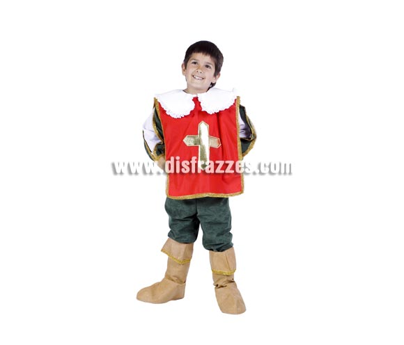 Disfraz de Espadachín infantil para Carnaval. Disfraz de Mosquetero, Dartañán o Dartacán. Alta calidad. Hecho en España. Disponible en varias tallas. Éste disfraz de Carnaval es ideal para divertirse en las Fiestas de Carnavales tan divertidas y estrambóticas como siempre y que cada vez se celebran en más Pueblos, Villas  y Ciudades, tanto en la calle como en Pubs, Discotecas, Casas particulares,  Restaurantes o Colegios y disfrazándote con un traje de Carnaval ayudarás a crear ese ambiente Carnavalesco, tan divertido, multicolor y variopinto  que a todos nos fascina y nos divierte.
¡¡Compra tu disfraz para Carnaval en nuestra tienda de disfraces, será divertido!!
