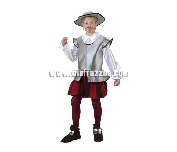 Disfraz de Caballero Don Quijote infantil. Alta calidad. Hecho en España. Disponible en varias tallas. Incluye todo menos las medias. Éste disfraz de Carnaval es ideal para divertirse en las Fiestas de Carnavales tan divertidas y estrambóticas como siempre y que cada vez se celebran en más Pueblos, Villas  y Ciudades, tanto en la calle como en Pubs, Discotecas, Casas particulares,  Restaurantes o Colegios y disfrazándote con un traje de Carnaval ayudarás a crear ese ambiente Carnavalesco, tan divertido, multicolor y variopinto  que a todos nos fascina y nos divierte.
¡¡Compra tu disfraz para Carnaval en nuestra tienda de disfraces, será divertido!!
