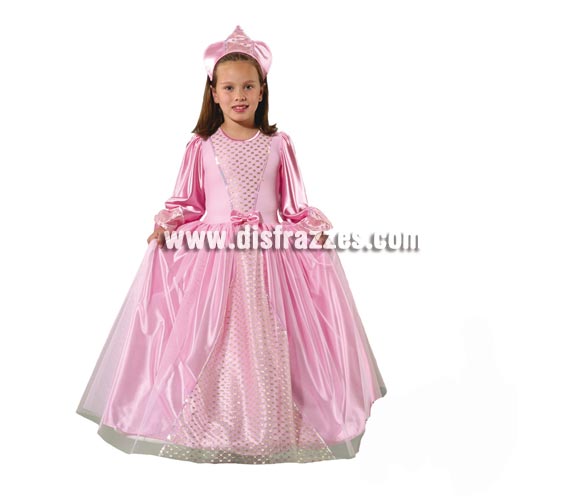 Disfraz de Princesa Especial infantil. Alta calidad. Hecho en España. Disponible en varias tallas. Incluye vestido y tocado. Disfraz de Princesa rosa para niña, ideal para regalar en Navidad y Reyes Magos.