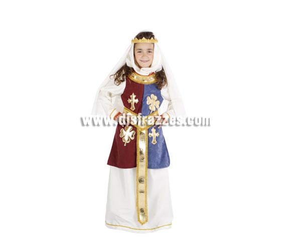 Disfraz de Reina Ginebra infantil. Alta calidad. Hecho en España. Disponible en varias tallas. Incluye vestido, cinturón, velo y corona. Éste disfraz de Carnaval es ideal para divertirse en las Fiestas de Carnavales tan divertidas y estrambóticas como siempre y que cada vez se celebran en más Pueblos, Villas  y Ciudades, tanto en la calle como en Pub's, Discotecas, Casas particulares,  Restaurantes o Colegios y disfrazándote con un traje de Carnaval ayudarás a crear ese ambiente Carnavalesco, tan divertido, multicolor y variopinto  que a todos nos fascina y nos divierte.
¡¡Compra tu disfraz para Carnaval en nuestra tienda de disfraces, será divertido!!
