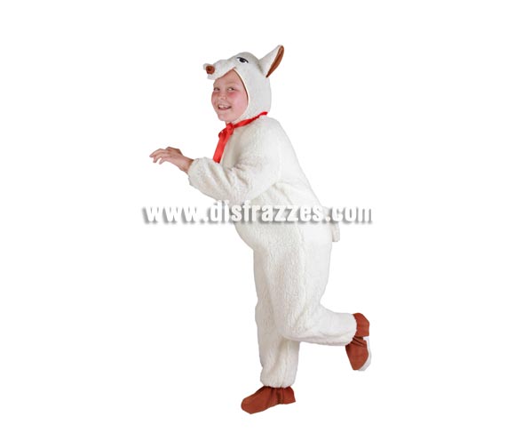 Disfraz de Ovejita infantil. Alta calidad. Hecho en España. Disponible en varias tallas. Incluye lazo y mono con capucha y cubrepies. Disfraz de Oveja para Navidad.