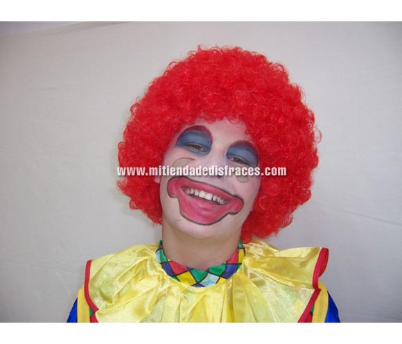 Peluca Payaso rojo. Muy buena calidad. Fabricada en España. Talla universal.