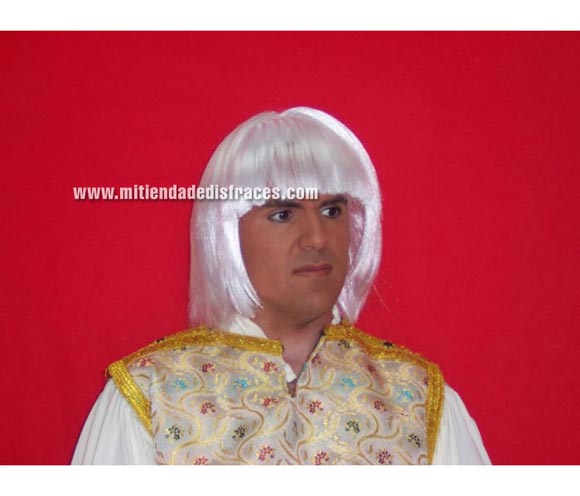 Peluca Colon blanco. Muy buena calidad. Fabricada en España. Talla universal.