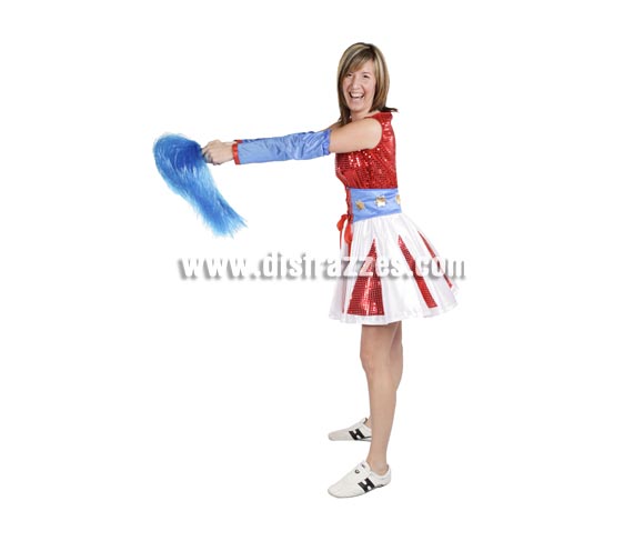 Disfraz de Animadora adulta para 
Carnavales. Alta calidad. Hecho en España. Talla única 40/44. Incluye vestido, fajín y manguitos. Pom Pom NO incluido, podrás verlos en la sección Complementos. Éste disfraz de Carnaval es ideal para divertirse en las Fiestas de Carnavales tan divertidas y estrambóticas como siempre y que cada vez se celebran en más Pueblos, Villas  y Ciudades, tanto en la calle como en Pubs, Discotecas, Casas particulares,  Restaurantes o Colegios y disfrazándote con un traje de Carnaval ayudarás a crear ese ambiente Carnavalesco, tan divertido, multicolor y variopinto  que a todos nos fascina y nos divierte.
¡¡Compra tu disfraz para Carnaval en nuestra tienda de disfraces, será divertido!!
