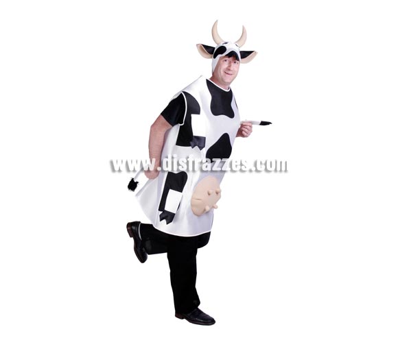 Disfraz de Vaca adulto para Carnaval. Buena calidad. Hecho en España. Talla única 52/56. Incluye peto y gorro. Éste disfraz de Carnaval es ideal para divertirse en las Fiestas de Carnavales tan divertidas y estrambóticas como siempre y que cada vez se celebran en más Pueblos, Villas  y Ciudades, tanto en la calle como en Pubs, Discotecas, Casas particulares,  Restaurantes o Colegios y disfrazándote con un traje de Carnaval ayudarás a crear ese ambiente Carnavalesco, tan divertido, multicolor y variopinto  que a todos nos fascina y nos divierte.
¡¡Compra tu disfraz para Carnaval en nuestra tienda de disfraces, será divertido!!
