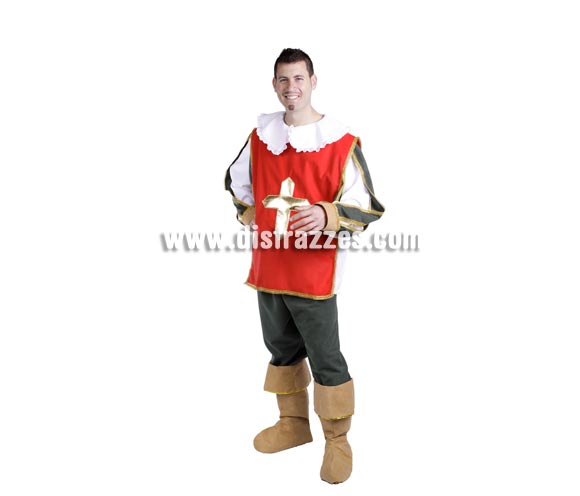 Disfraz de Espadachín adulto para Carnaval. Alta calidad. Hecho en España. Talla única 50. Incluye casaca, cuello, camisa, pantalón y cubrebotas. Disfraz de Dartañán. Disfraz de  Mosquetero Dartacan. Éste disfraz de Carnaval es ideal para divertirse en las Fiestas de Carnavales tan divertidas y estrambóticas como siempre y que cada vez se celebran en más Pueblos, Villas  y Ciudades, tanto en la calle como en Pubs, Discotecas, Casas particulares,  Restaurantes o Colegios y disfrazándote con un traje de Carnaval ayudarás a crear ese ambiente Carnavalesco, tan divertido, multicolor y variopinto  que a todos nos fascina y nos divierte.
¡¡Compra tu disfraz para Carnaval en nuestra tienda de disfraces, será divertido!!

