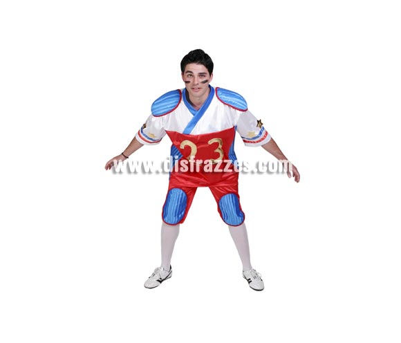 Disfraz de Jugador de Rugby adulto para Carnaval. Alta calidad. Hecho en España. Talla única 50. Incluye camisa y pantalón. Éste disfraz de Carnaval es ideal para divertirse en las Fiestas de Carnavales tan divertidas y estrambóticas como siempre y que cada vez se celebran en más Pueblos, Villas  y Ciudades, tanto en la calle como en Pubs, Discotecas, Casas particulares,  Restaurantes o Colegios y disfrazándote con un traje de Carnaval ayudarás a crear ese ambiente Carnavalesco, tan divertido, multicolor y variopinto  que a todos nos fascina y nos divierte.
¡¡Compra tu disfraz para Carnaval en nuestra tienda de disfraces, será divertido!!
