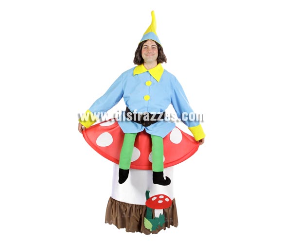Disfraz de Duende sobre seta adulto para Carnaval. Alta calidad. Hecho en España. Talla única de adultos. Incluye disfraz completo y gorro. Disfraz de Enanito o Gnomo adulto. Éste disfraz de Carnaval es ideal para divertirse en las Fiestas de Carnavales tan divertidas y estrambóticas como siempre y que cada vez se celebran en más Pueblos, Villas  y Ciudades, tanto en la calle como en Pubs, Discotecas, Casas particulares,  Restaurantes o Colegios y disfrazándote con un traje de Carnaval ayudarás a crear ese ambiente Carnavalesco, tan divertido, multicolor y variopinto  que a todos nos fascina y nos divierte.
¡¡Compra tu disfraz para Carnaval en nuestra tienda de disfraces, será divertido!!
