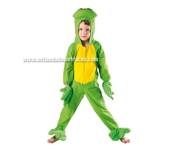 Disfraz de Ranita talla de 3 a 4 años. Incluye mono con capucha y guantes.