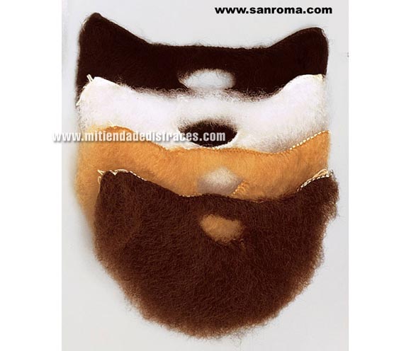 Barba con bigote mediana en color blanco. Es adecuada para disfraces de niños de Reyes Magos, ya que no es grande.