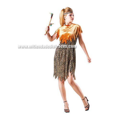 Disfraz de Cavernícola adulta. Talla Standar M- L = 38/42. Incluye vestido y cinturón. Disfraz de Troglodita adulta.