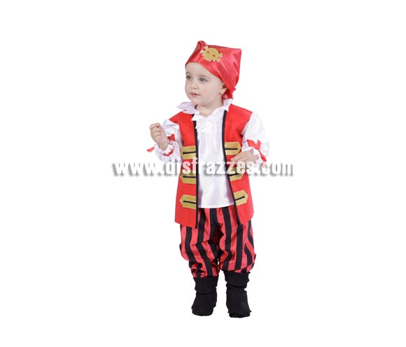 Disfraz de Pirata niño bebé para Carnaval. Talla de 18 meses. Alta calidad. Hecho en España. Incluye pañuelo, camisa, chaleco, pantalón y cubrebotas. Éste disfraz de Carnaval es ideal para divertirse en las Fiestas de Carnavales tan divertidas y estrambóticas como siempre y que cada vez se celebran en más Pueblos, Villas  y Ciudades, tanto en la calle como en Pubs, Discotecas, Casas particulares,  Restaurantes o Colegios y disfrazándote con un traje de Carnaval ayudarás a crear ese ambiente Carnavalesco, tan divertido, multicolor y variopinto  que a todos nos fascina y nos divierte.
¡¡Compra tu disfraz para Carnaval en nuestra tienda de disfraces, será divertido!!
