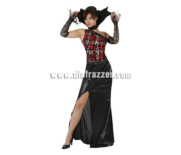 Disfraz de Vampiresa Royal adulta para Halloween. Talla estándar 38/42. Incluye camiseta, falda, collarín y guantes. Éste disfraz de Halloween es ideal para celebrar la Fiesta de la Noche de las Brujas en Pub's, Discotecas, Casas particulares,  Restaurantes o Colegios y ayudar a crear un ambiente terrorífico y tenebroso indispensable para la Noche de Halloween la cual se celebra la víspera de Todos los Santos.
¡¡Compra tu disfraz para Halloween en nuestra tienda de disfraces, será divertido!!
