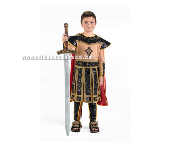 Disfraz de Romano niño talla de 4 a 6 años. Incluye túnica, cinturón y capa. Espada NO incluida. Disfraz de Centurión.