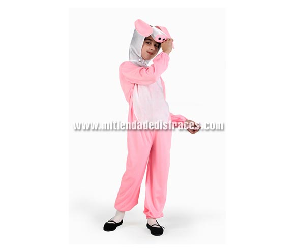 Disfraz de Cerdito talla de 5 a 6 años. Incluye mono y gorro.