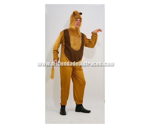 Disfraz de León adulto. Talla única 50/54. Incluye mono y capucha.