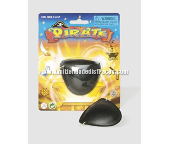 Parche de Pirata de plástico negro con gomita.