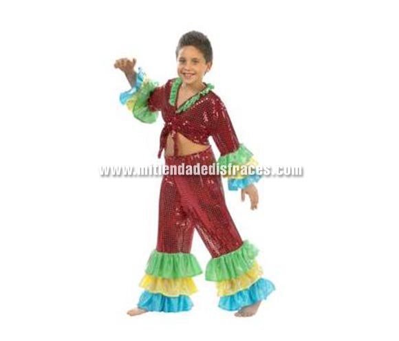 Disfraz de Brasileño o Caribeño niño. Difraz de Rumbero. Alta calidad. Hecho en España. Disponible en varias tallas. Incluye pantalón y camisa.