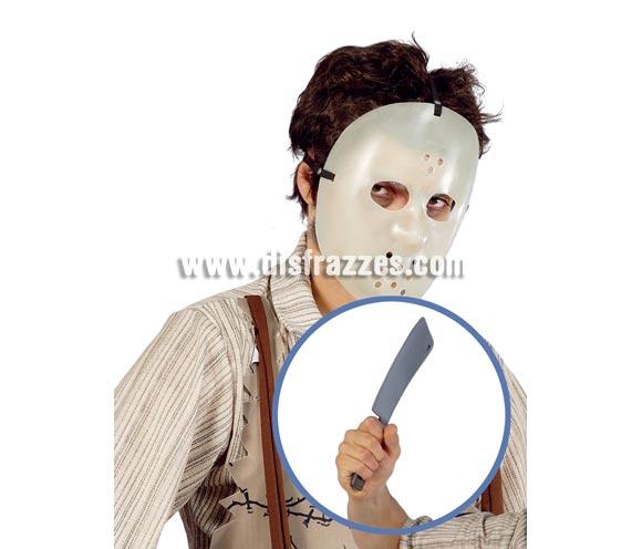 Careta o Máscara de Jason de Viernes 13 con Cuchillo de plástico para Halloween. Máscara o Careta de Halloween ideal para ir de Fiesta la Noche de las Brujas a Pub's, Discotecas, Casas particulares o Restaurantes y ayudar a crear un ambiente terrorífico y tenebroso en la Fiesta de Halloween.
¡¡Cómpranos tu careta o tu máscara para Halloween, será divertido!!