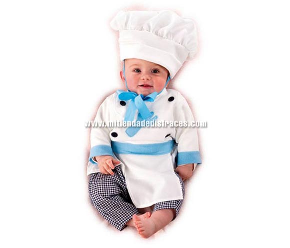 Nana Cocinero bebé Deluxe. Hecho en España. Talla de 6 meses. Incluye traje y gorro.