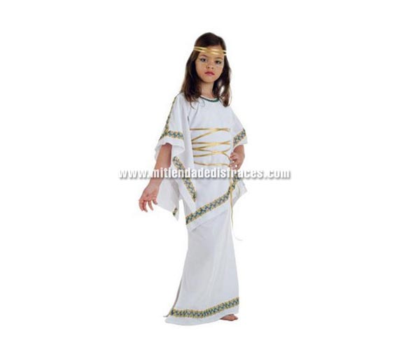 Disfraz de Griega infantil Deluxe. Hecho en España. Disponible en varias tallas. Incluye túnica y cinta de la cabeza. También se usa como disfraz para Belén en Navidad.