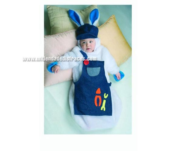 Saquito Conejo bebés. Talla de 6 a 9 meses. Alta calidad. Hecho en España. Incluye capucha y saquito.
